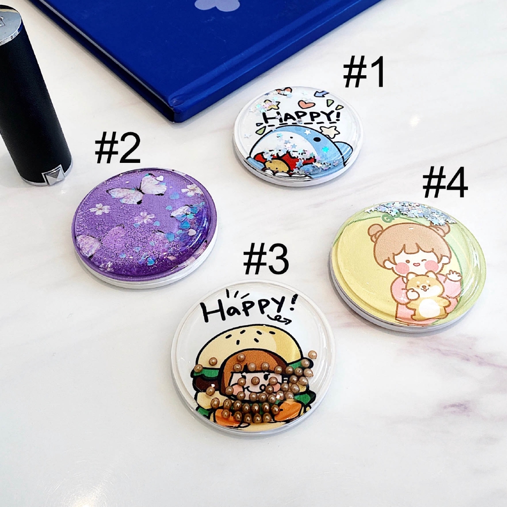 Giá Đỡ Điện Thoại Hình Tròn Mặt Gương Họa Tiết Hoạt Hình Dễ Thương | BigBuy360 - bigbuy360.vn