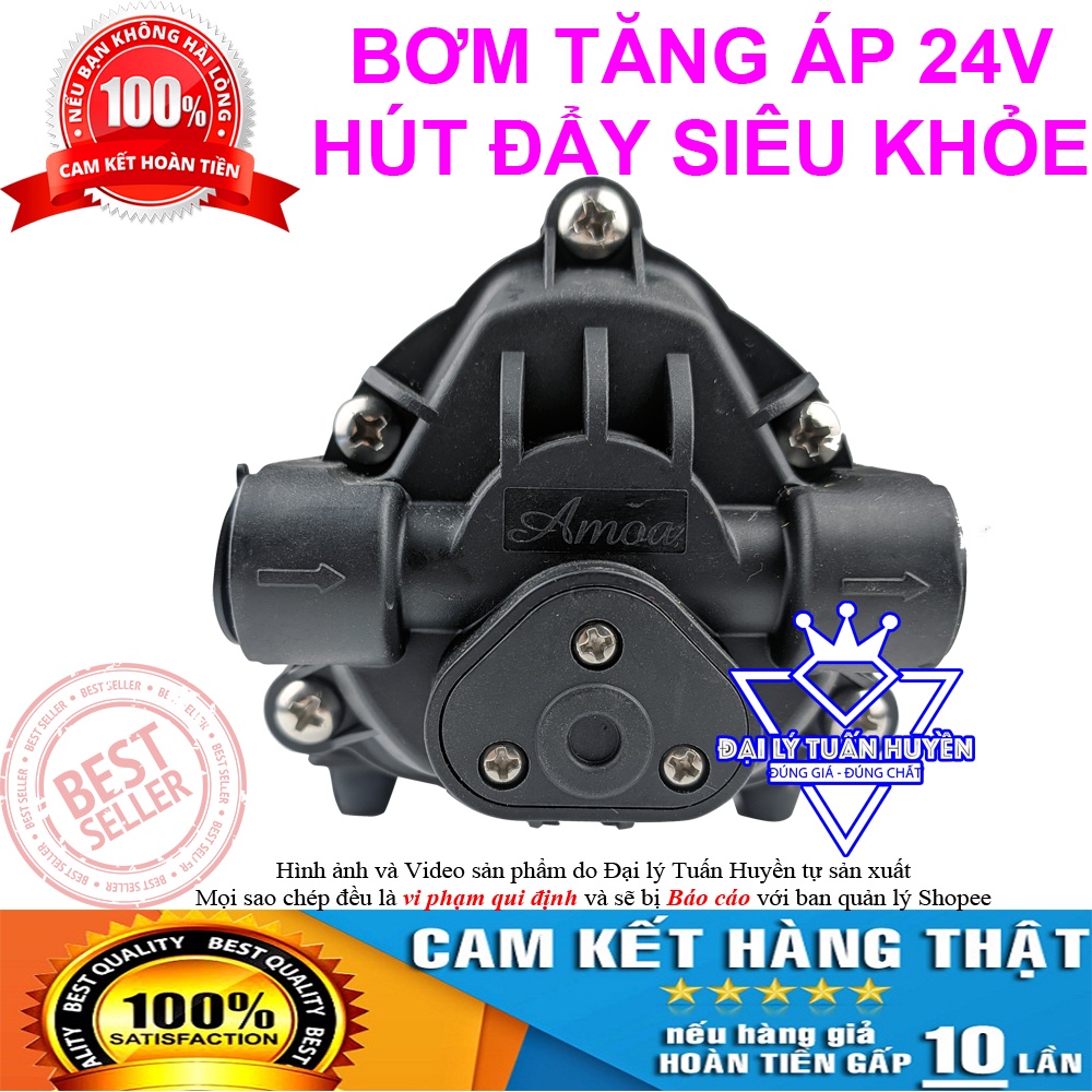 Bơm tăng áp 24v Amoa – Hút đẩy siêu khỏe - dùng cho máy lọc nước RO và dàn phun sương