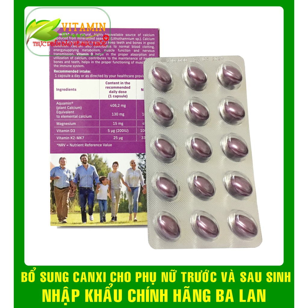 CANXI HỮU CƠ CHO BÀ BẦU VÀ SAU SINH MUMMACAL-ZT Diamond (Aquamin, vitamin D3, vitamin k2) | NHẬP KHẨU CHÍNH HÃNG BA LAN