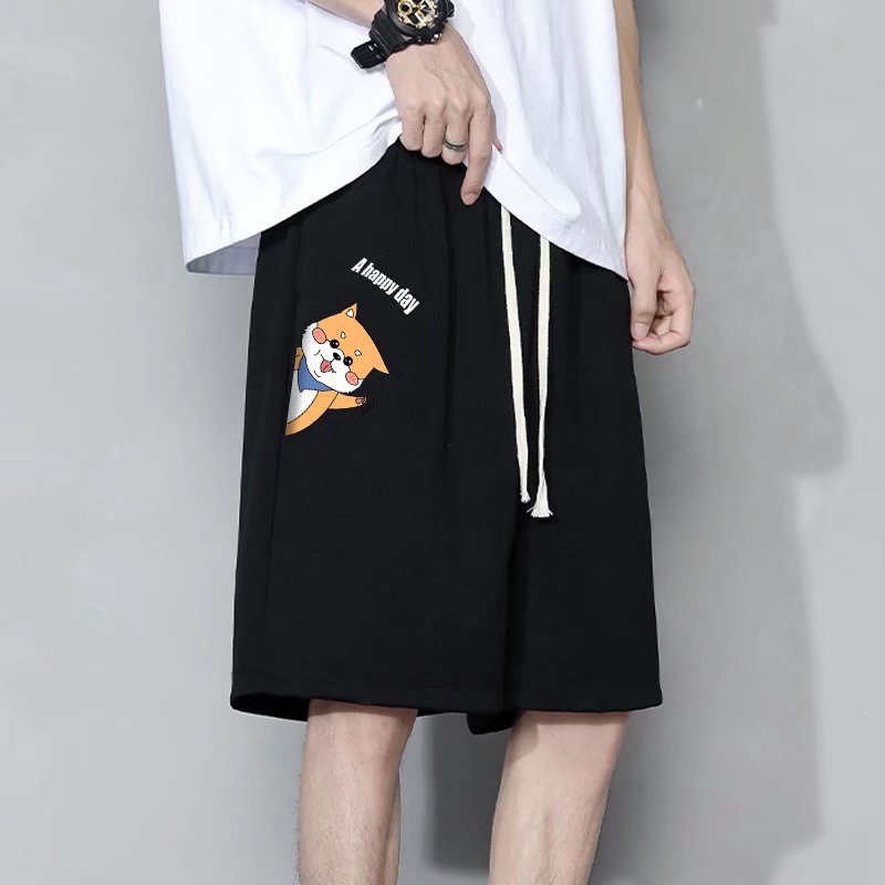 Quần Short Mỏng Dáng Rộng In Họa Tiết Mèo Hoạt Hình Kiểu Hàn Quốc Thời Trang Mùa Hè Cho Nam Cỡ M-8XL