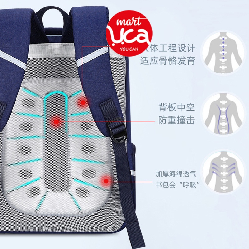Balo chống gù cho bé lớp 1 đi học Oudele chống nước xước chính hãng nội địa Trung bé gái bé trai cặp học sinh
