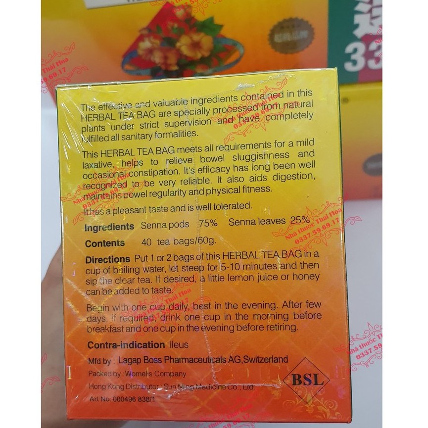 TRÀ GIẢM CÂN BIOSLIM  - HỘP 40 TÚI