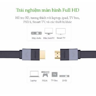 Cáp hdmi 1,5m dẹt dài 1.5m ugreen hd120 30109 hỗ trợ 3d 4k - hàng chính hãng