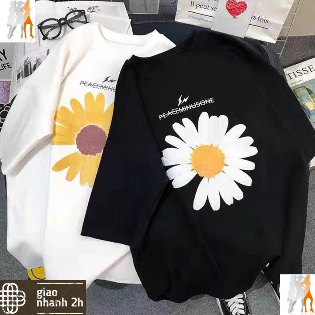 [Có full video] Áo thun unisex hình hoa cúc thiếu cánh PEACEMINUSONE - Trùm Chuyên Sỉ Thời Trang - 150620201017