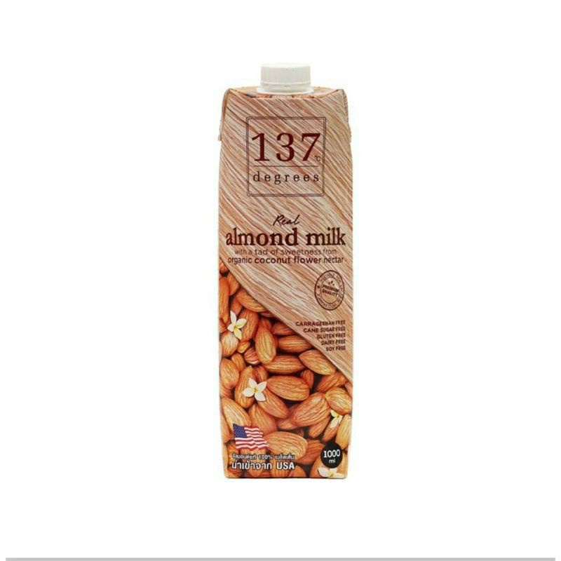 (1 thùng= 12 chai)Sữa  hạt Hạnh nhân Không đường 137 DEGREES 1000ml