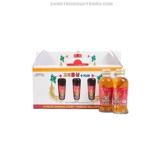 Nước hồng sâm hàn quốc chính hãng kgs hộp 10 chai x 120ml có củ sâm tươi