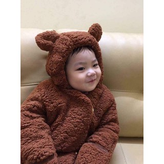 💓💓Áo Khoác lông cừu tai gấu giữ  ấm cho bé trai và bé gái