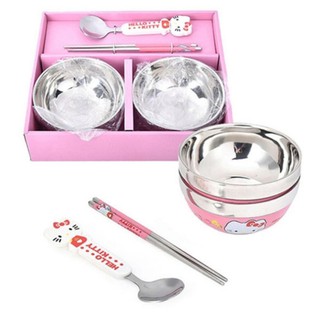 Bộ bát ăn dặm chống nóng hello kitty dành cho bé