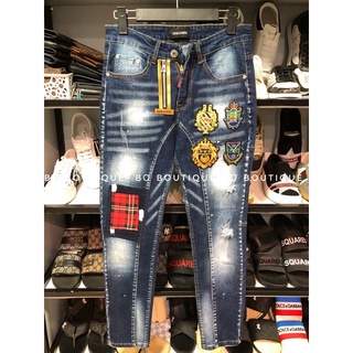 Quần jean nam 4 logo vá đỏ- Bơ Boutique