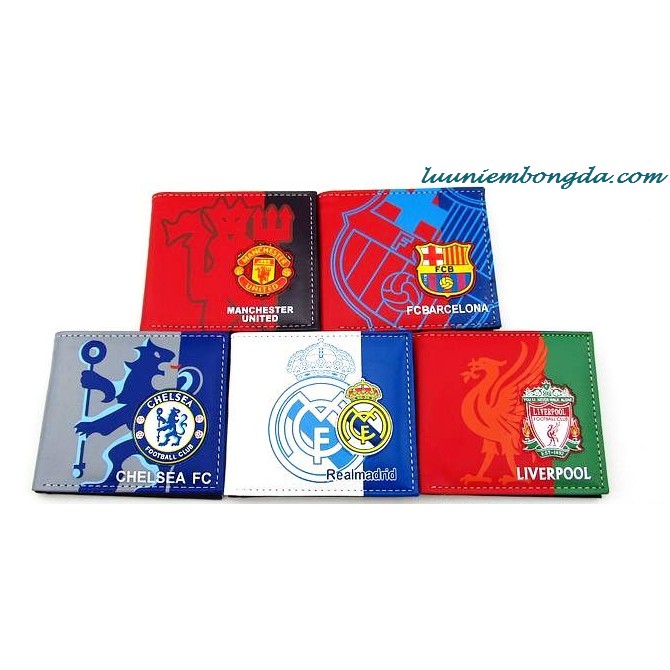 Ví tiền logo đội bóng  Arsenal, real madrid, chelsea, liverpool, barcelona, manchester united