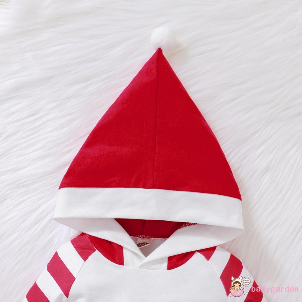 Áo Liền Quần Tay Dài Có Nón In Chữ Màu Sắc Tương Phản Dành Cho Bé 0-18 Tháng Tuổi