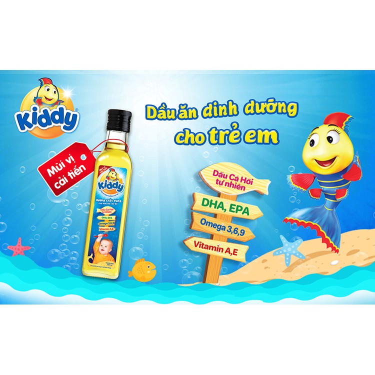 Dầu ăn Kiddy Oliu + Cá Hồi (250ml)_