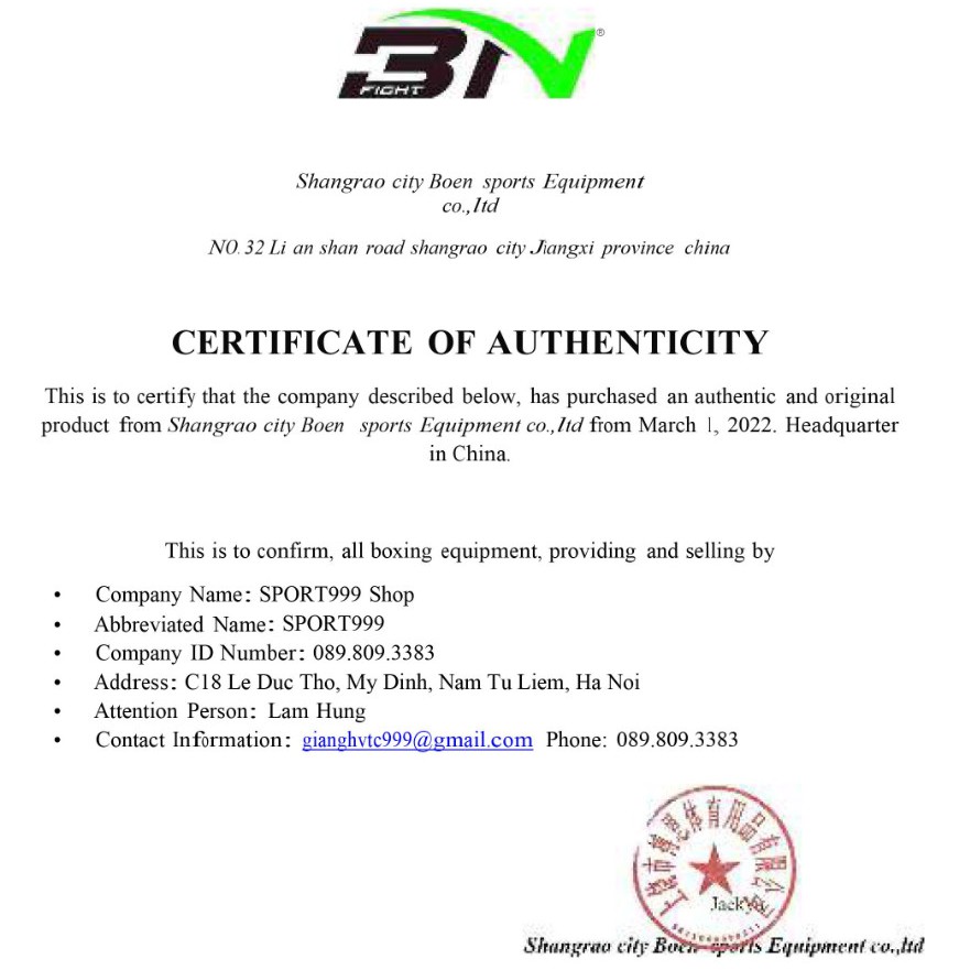 Găng tay Boxing BN 5.0 mẫu mới 2021
