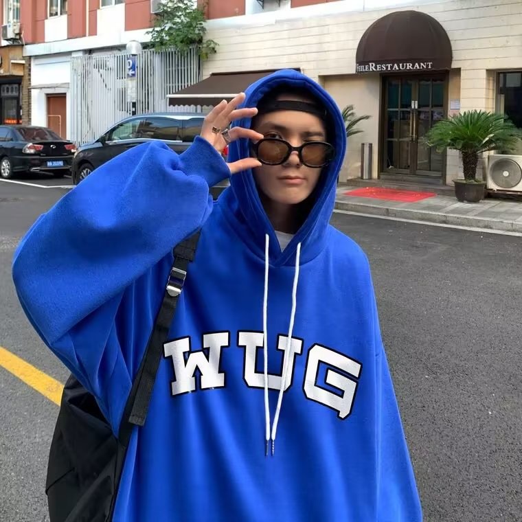 Áo Hoodie Dáng Rộng In Chữ Phong Cách Nhật Bản Thời Trang Cao Cấp Cho Nam