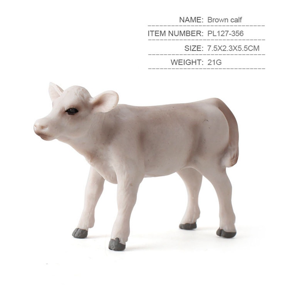 MIOSHOP 1/6pcs Gifts Simulated Animal Figurines Educational Toy Miniatures Cows Cow Action Figure Zoo Farm Animals Fun Toys Model Multistyles Children Kids Baby Plastic Models