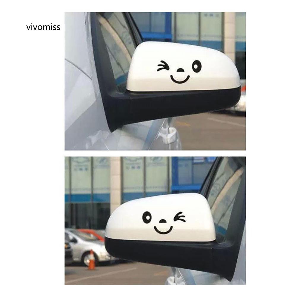 Cặp đề can dán trang trí kính chiếu hậu xe ô tô dễ thương