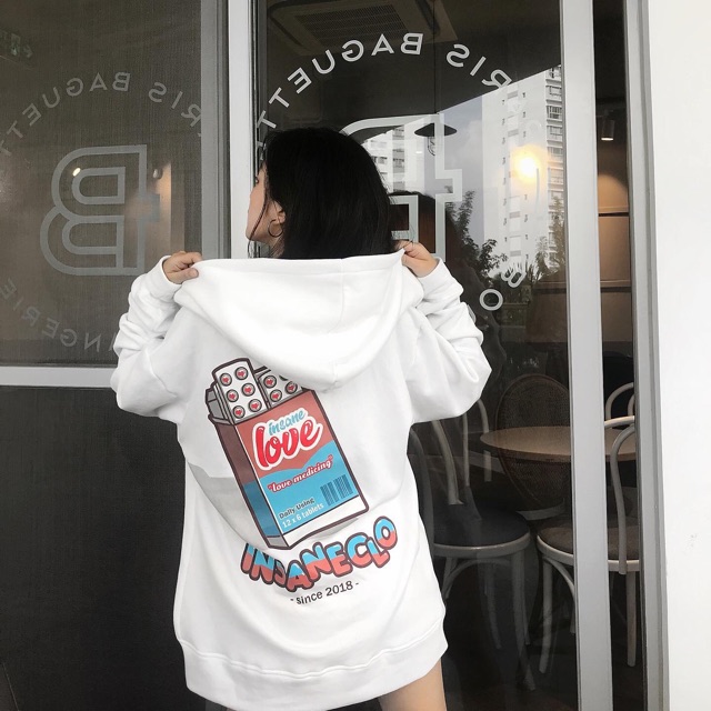 [Áo khoác zip Insane®] Insane Love Hoodie Zip - màu Trắng | BigBuy360 - bigbuy360.vn