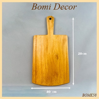 Thớt gỗ Decor BOMI - Thớt gỗ đa năng gỗ đỏ có tay cầm hình quạt tiện dụng BOMK58