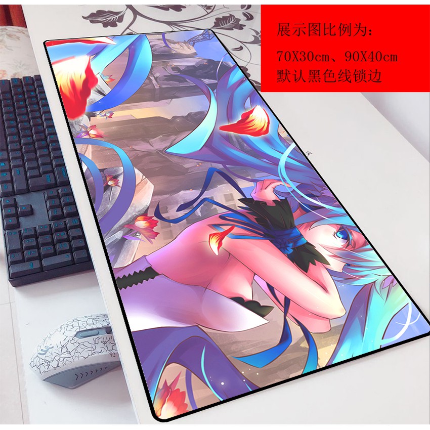 Tấm lót chuột in hình Hatsune Miku 80x30 dễ thương