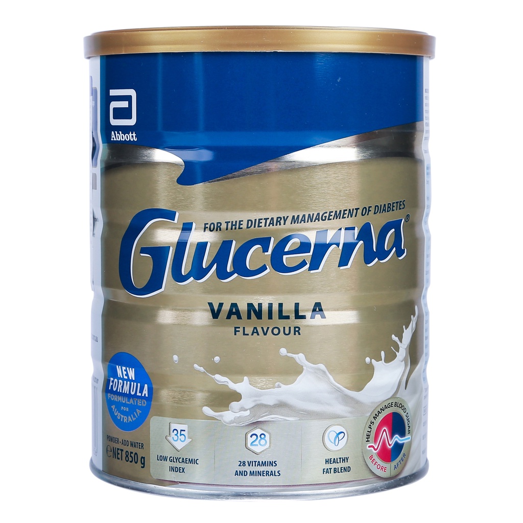 Sữa dành cho người tiểu đường Glucerna Vanilla 850g Abbott Úc bổ sung dinh dưỡng thiếu hụt trong chế độ ăn