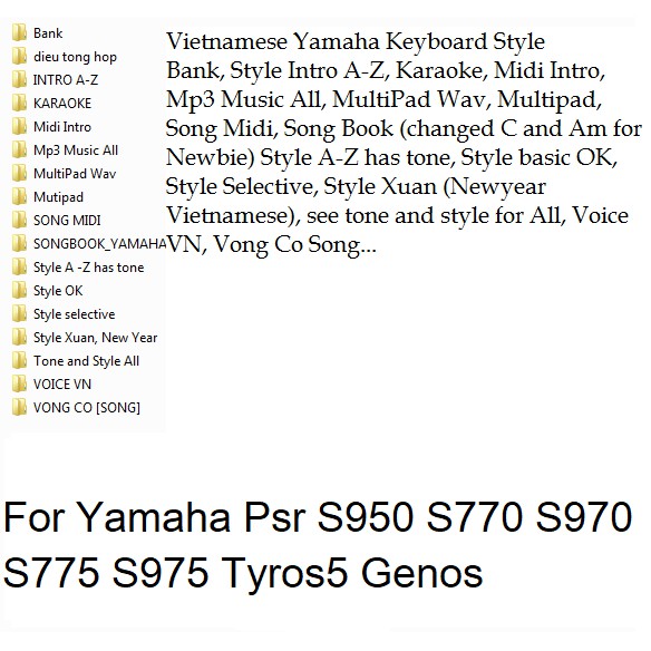 Bộ ghép 5 trong 1 Sample Yamaha Keyboard Psr S970 + tặng kèm USB 16GB full dữ liệu đi show