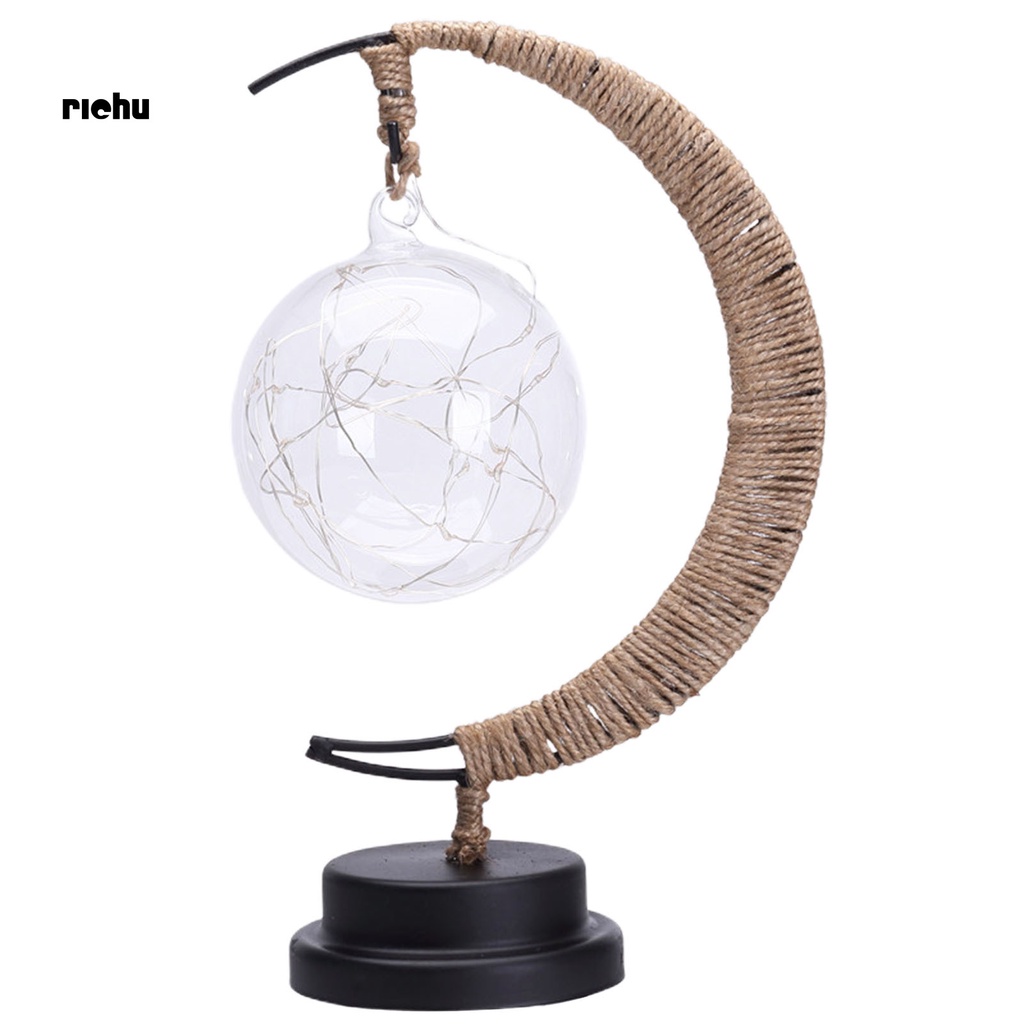 Richu* Braided Night Light Moon LED Night Lamp Decorative for Home