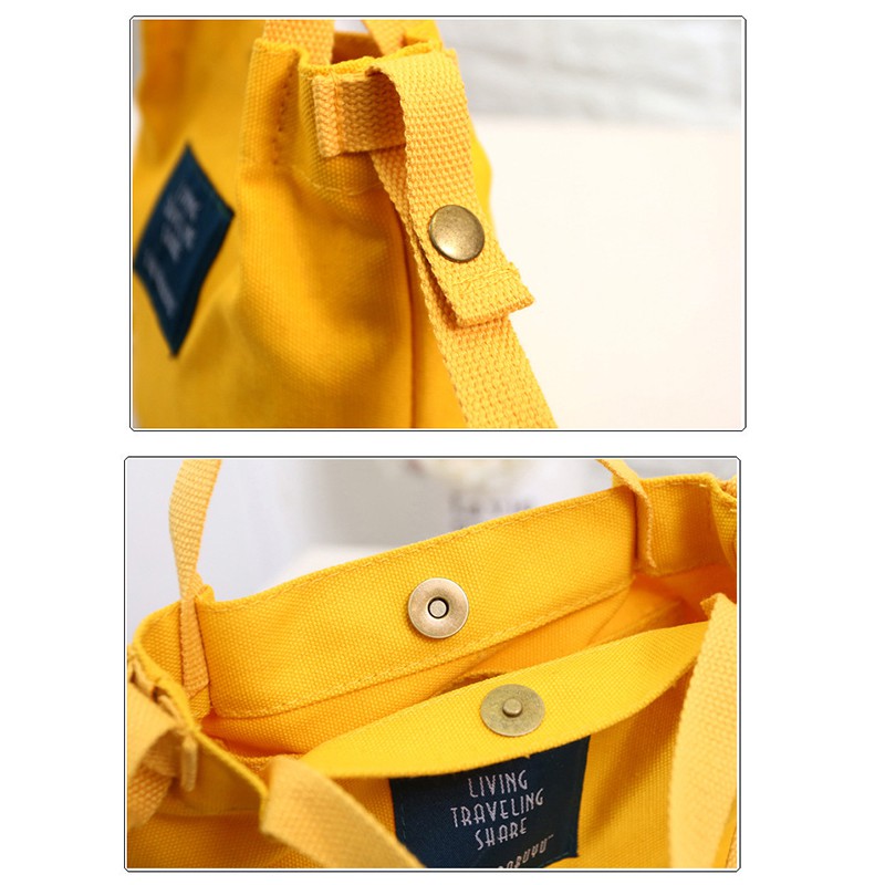 Túi Xách Vải Canvas Cỡ Nhỏ Thời Trang Xinh Xắn Cho Nữ IELGY