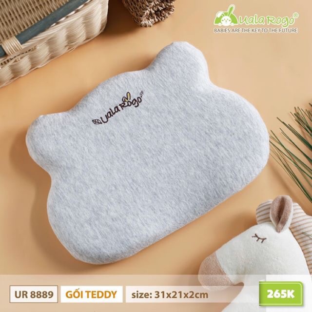 Gối chống bẹp đầu MMF Teddy UalaRogo Dùng Cho Bé Từ Sơ Sinh 31x21x3.5x2cm