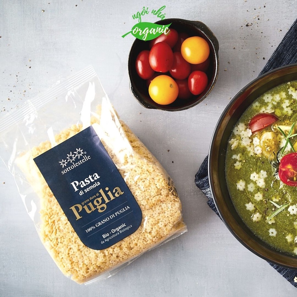 Nui Sao Hữu Cơ Cao Cấp Sottolestelle 500g Sottolestelle Organic Stelline Pasta