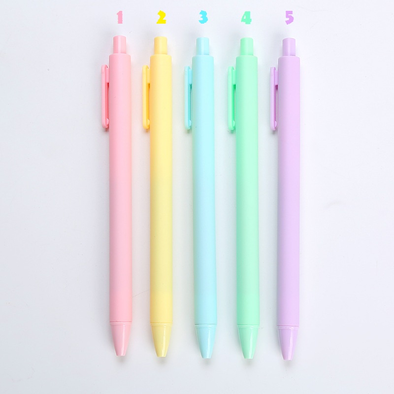 Taeyang369hz Bút Bi Mực Gel Nhám Màu Macaron Dễ Thương Ngòi Bấm 0.5mm Cute Học Sinh Nhiều Màu Xinh Pastel Viết Bi Muji