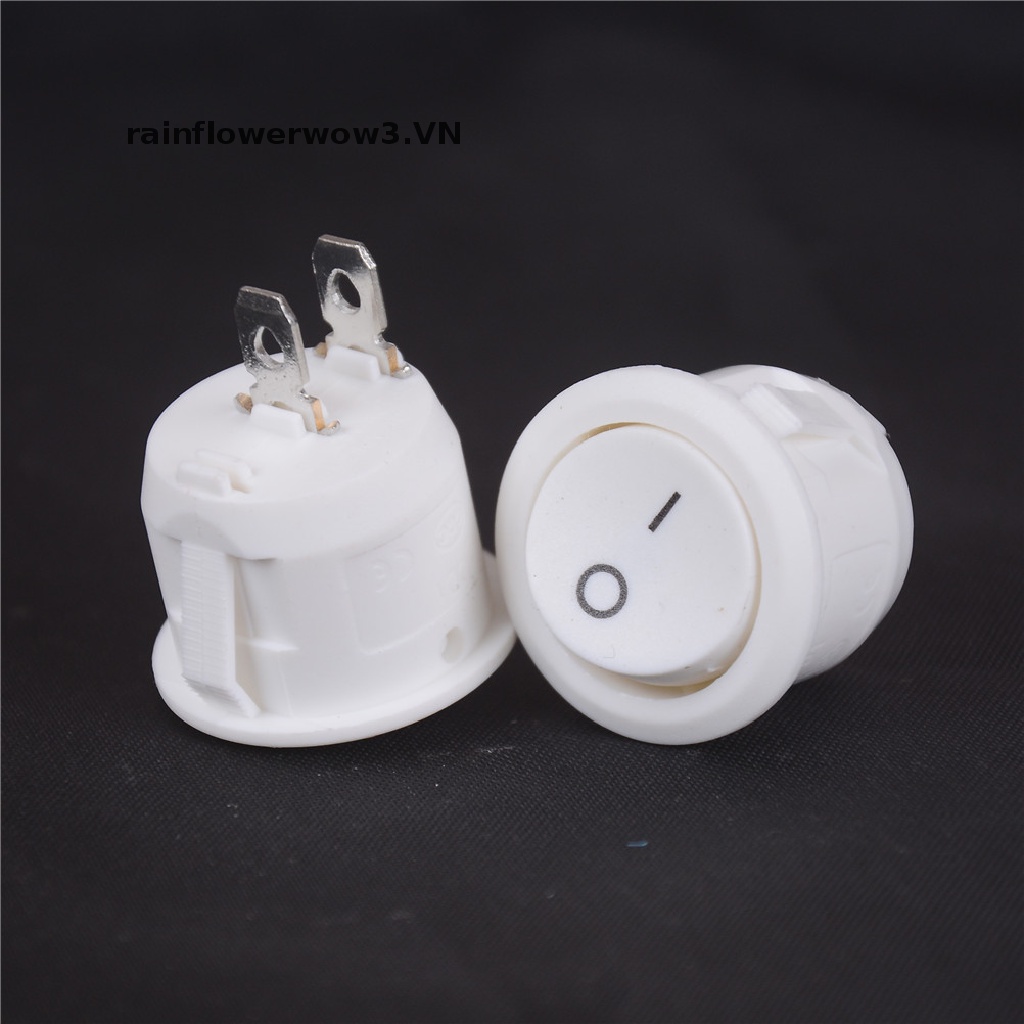 Set 5 Công Tắc Bật Tắt Tròn Mini 2 Pin Màu Trắng 20mm 12V Chuyên Dụng
