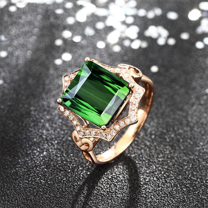 Nhẫn Mạ Vàng 18k Đính Đá Quý Nhân Tạo Nhiều Màu Sắc Phong Cách Âu Mỹ
