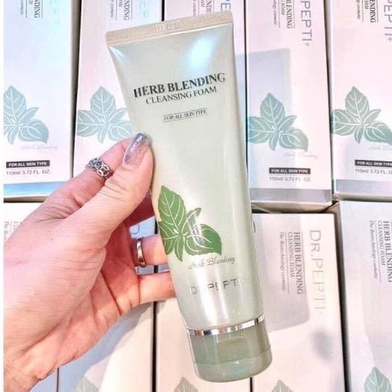 Sữa Rửa Mặt Xanh Dr.Pepti Herb Blending Cleansing Foam Hàn Quốc 110ml