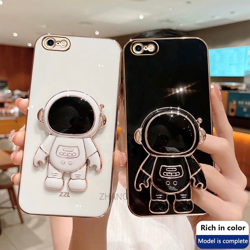 Ốp lưng iPhone 7 8 7 plus 8 plus 6 6s 6 plus TPU Mạ điện 3D Phi hành gia có chân đế ốp điện thoại iPhone 7 8 7 plus 8 plus 6 6s 6 plus