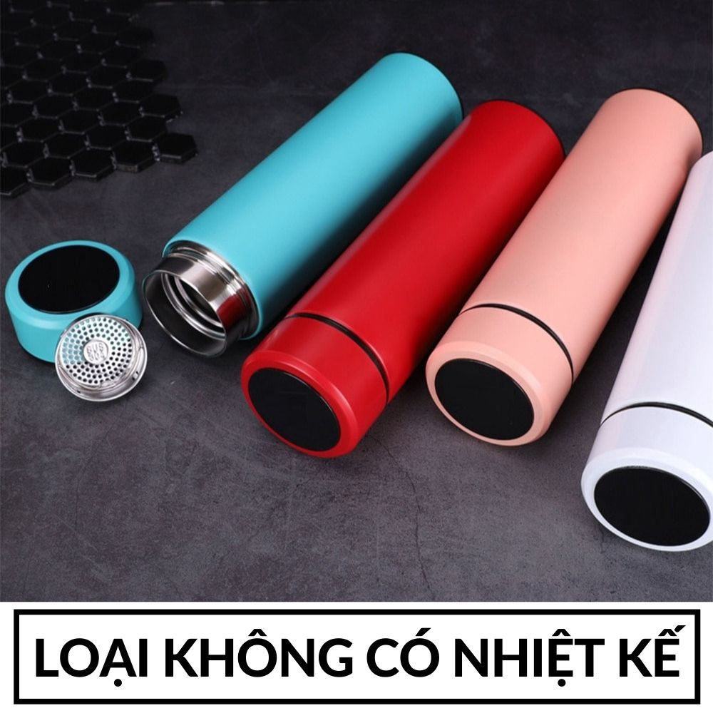 Bình giữ nhiệt nước nóng lạnh hiển thị nhiệt độ có màng lọc pha trà inox 3 lớp cao cấp cỡ 450ml mã 22014