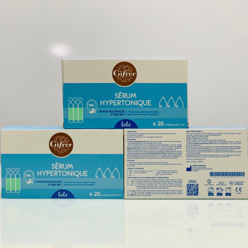 Nước muối xịt mũi (ngạt mũi -Tép Xanh, sổ mũi -Tép Vàng Gifrer)