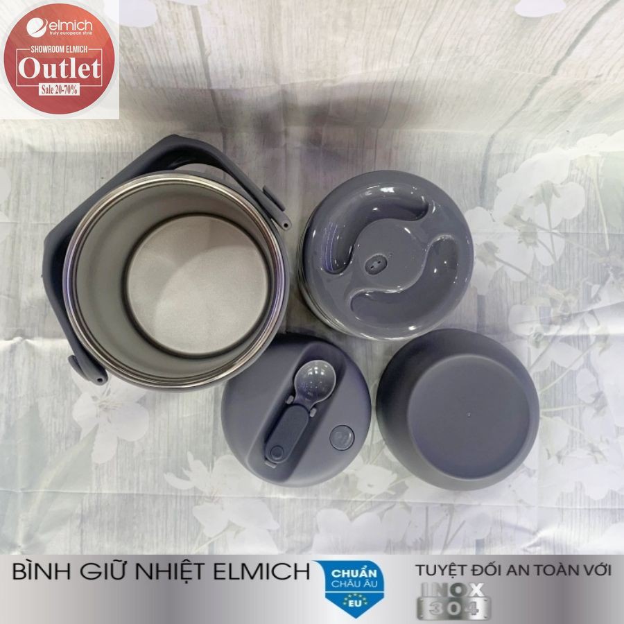 Hộp Đựng Cơm Giữ Nhiệt 3 Ngăn Inox 304 nóng 12h lạnh 24h ELMICH El3128 1800ml