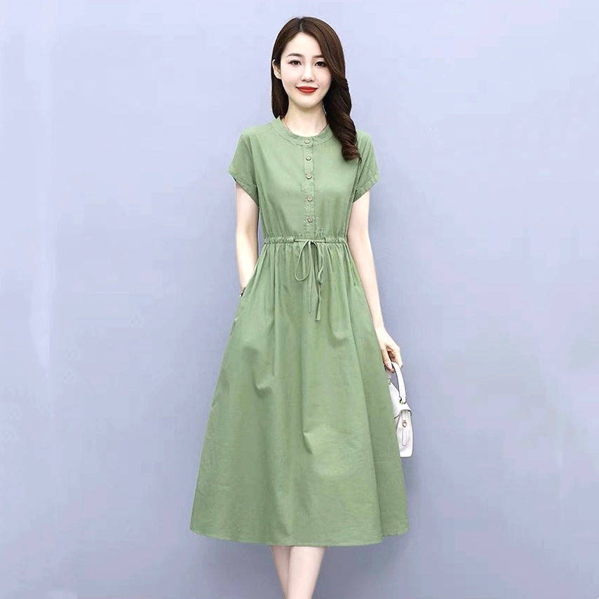 Đầm Hai Dây Dáng Ôm Bằng Vải Lanh Cotton Thời Trang Mùa Hè Dành Cho Bạn Nữ