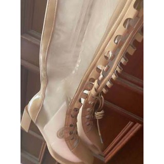Boot lưới mũi vuông gót 7cm hottrend