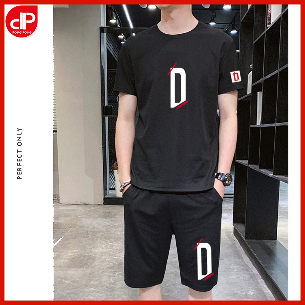 Bộ thể thao nam hè 2021  FREESHIP  BỘ THỂ THAO NAM MẶC NHÀ IN HÌNH CHỮ D CHẤT LIỆU THUN LẠNH CAO CẤP 100% GIÁ CỰC RẺ