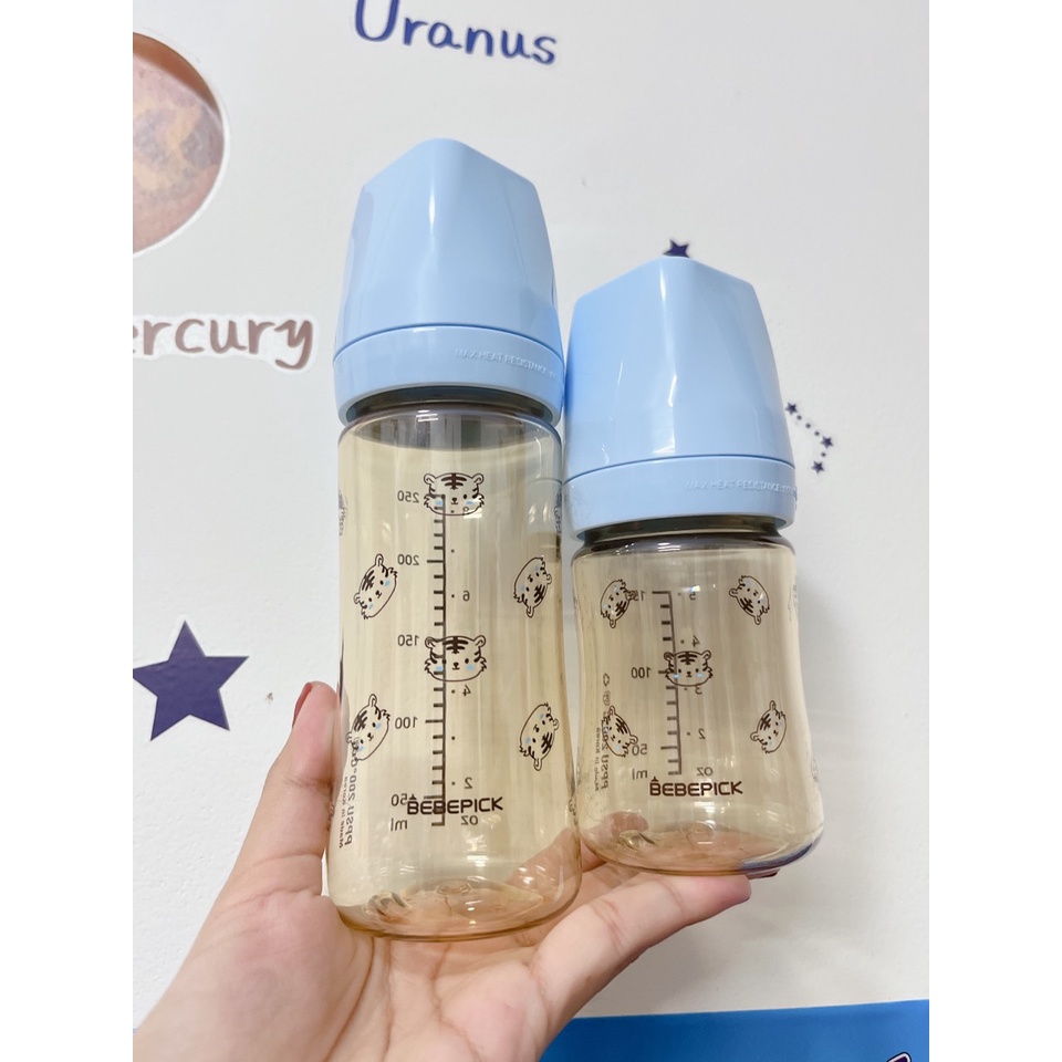 Bình sữa Bebepick phiên bản HỔ XANH DƯƠNG - Blue tiger version size 150ml/ 250ml