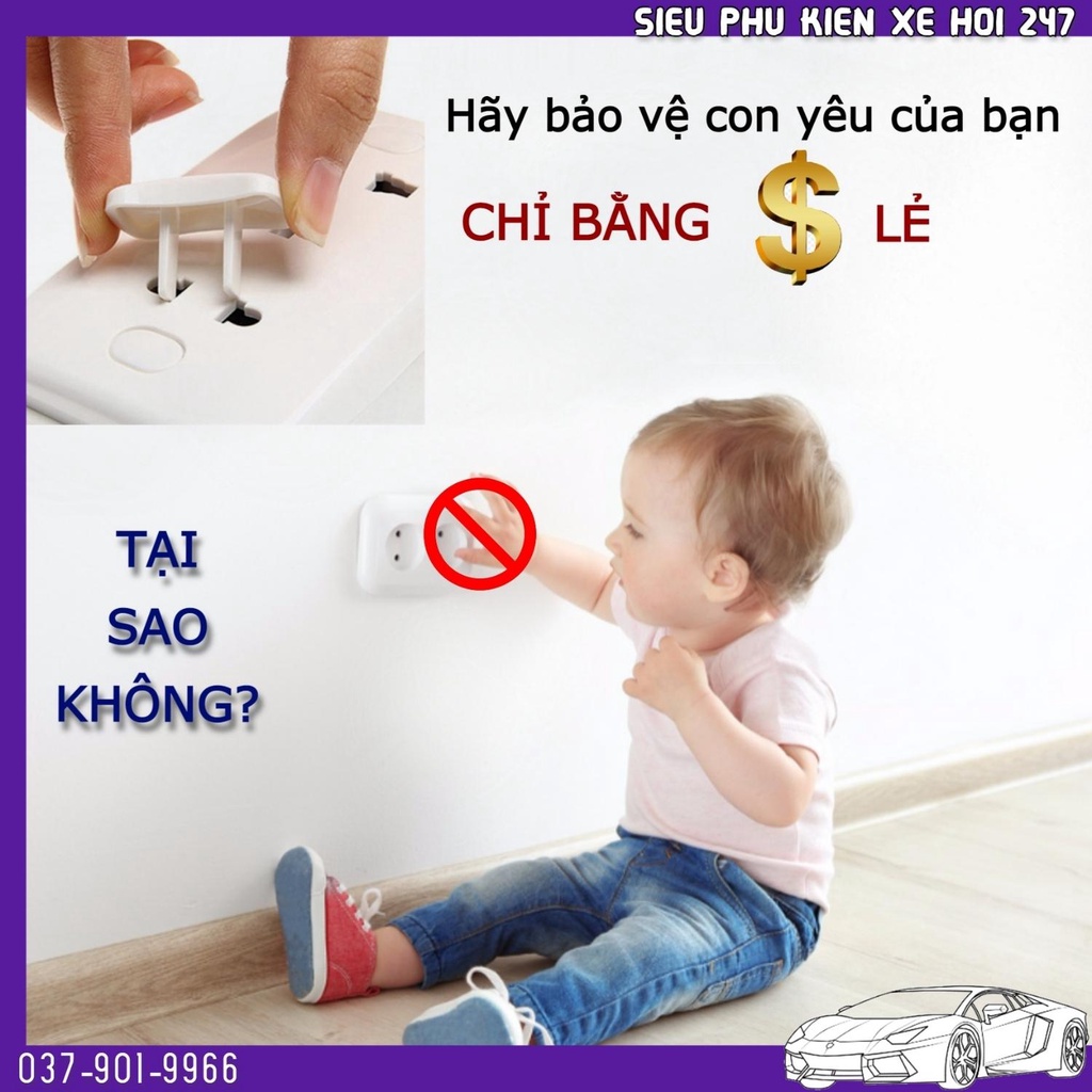 [GIÁ TỐT] Nút bịt chặn ổ điện an toàn cho bé, chụp ổ điện gia đình loại 2 chân và 3 chân