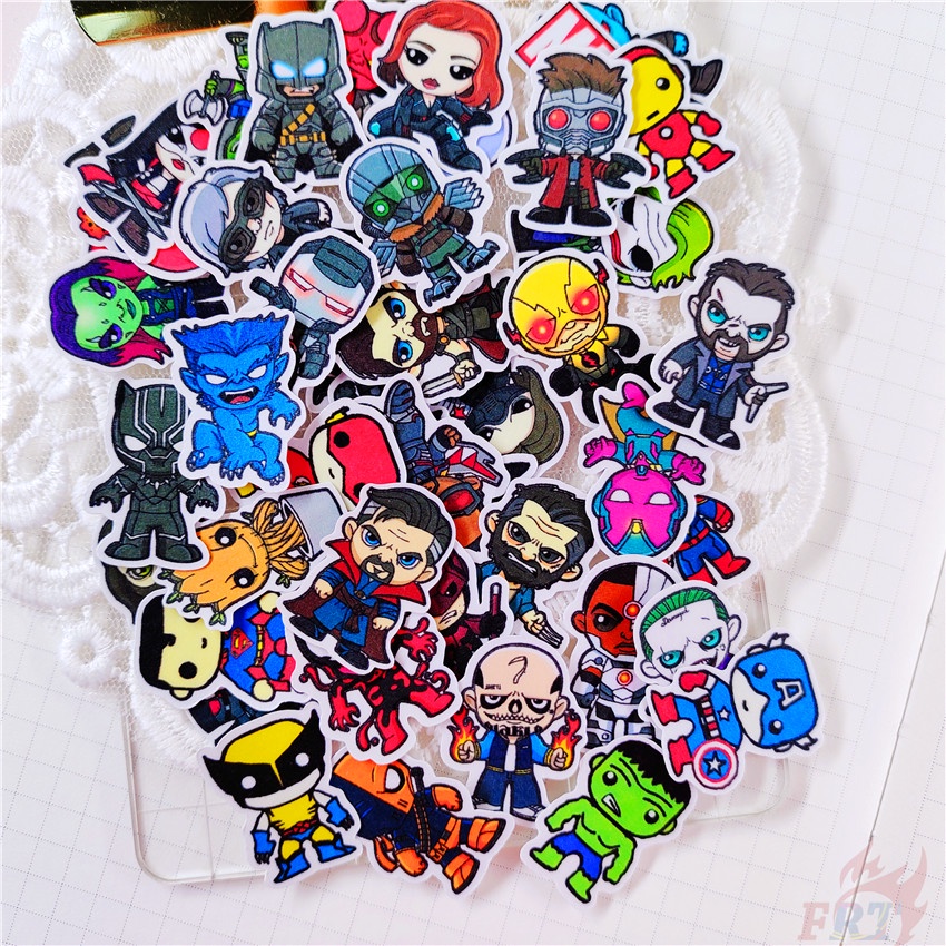 ★★★ Q Marvel &amp; DC Superhero Q-1 Mini Diary Manual Stickers ★★★ 60Pcs/Set DIY Fashion Scrapbooks Album Decor Decals Stickers