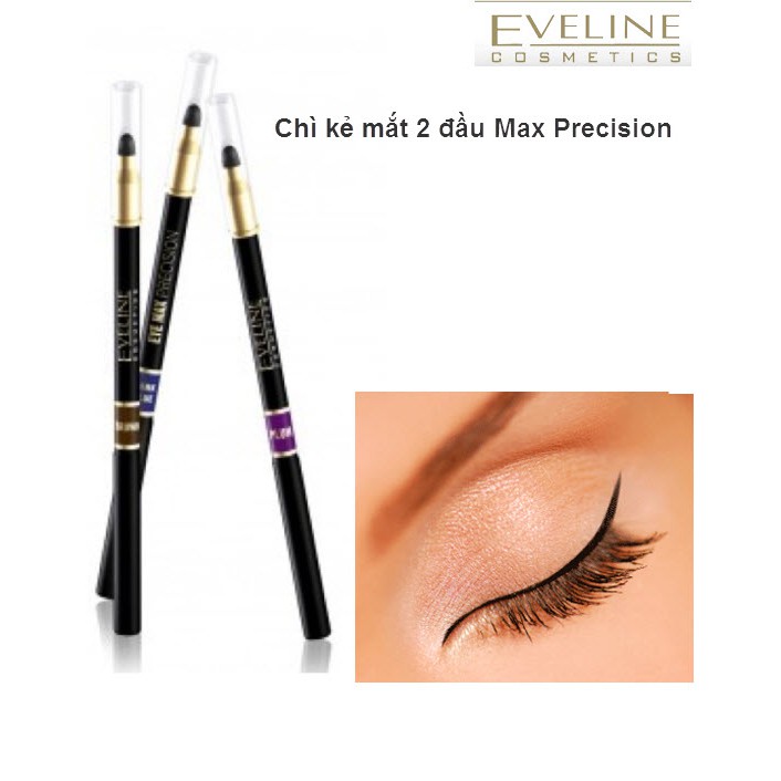 [Mã FMCGMALL - 8% đơn 250K] Chì kẻ mắt 2 đầu Max Precision EVELINE các màu 3,5gr