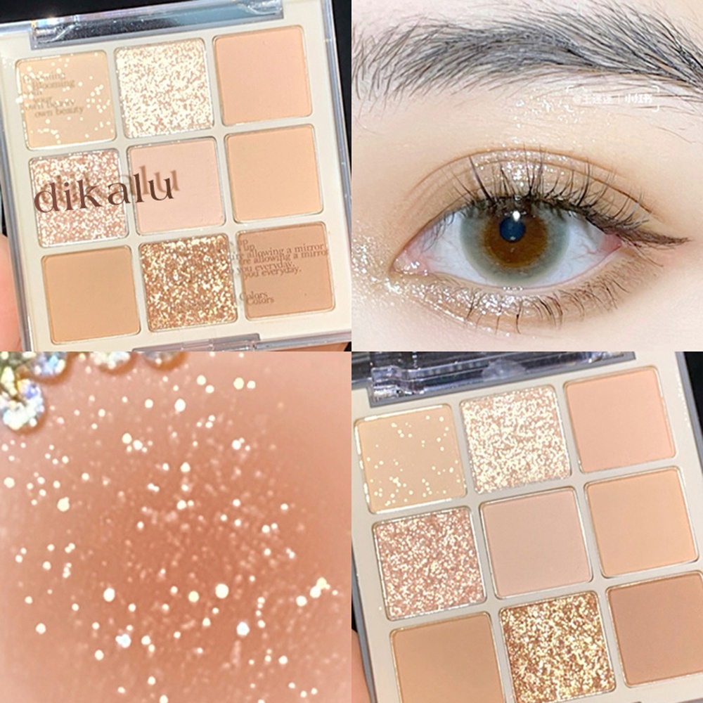 Bảng phấn mắt 9 màu sắc hiệu ứng lì / ánh ngọc trai thời thượng cho người mới bắt đầu