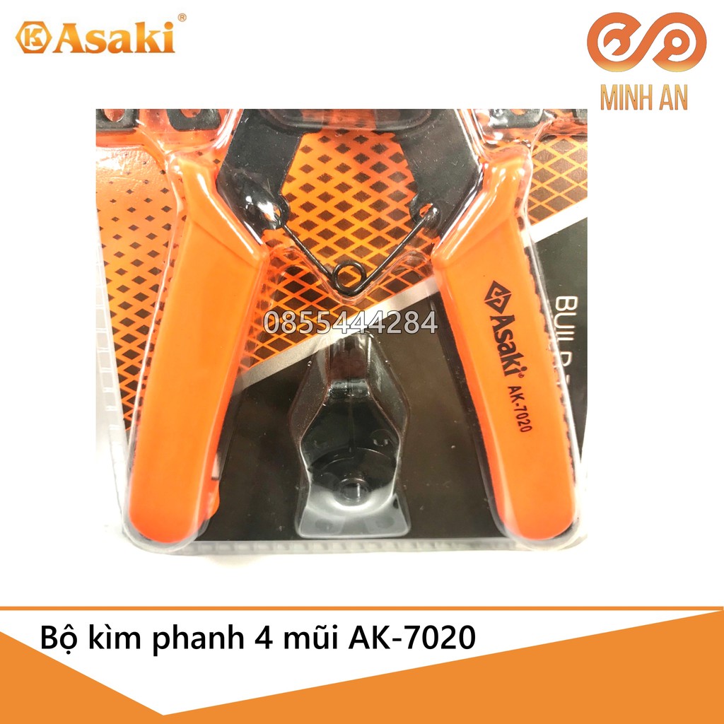 Kìm mở phe 7&quot; [4 in 1] Asaki AK-7020 - kìm mở phe trong, ngoài - kìm phanh