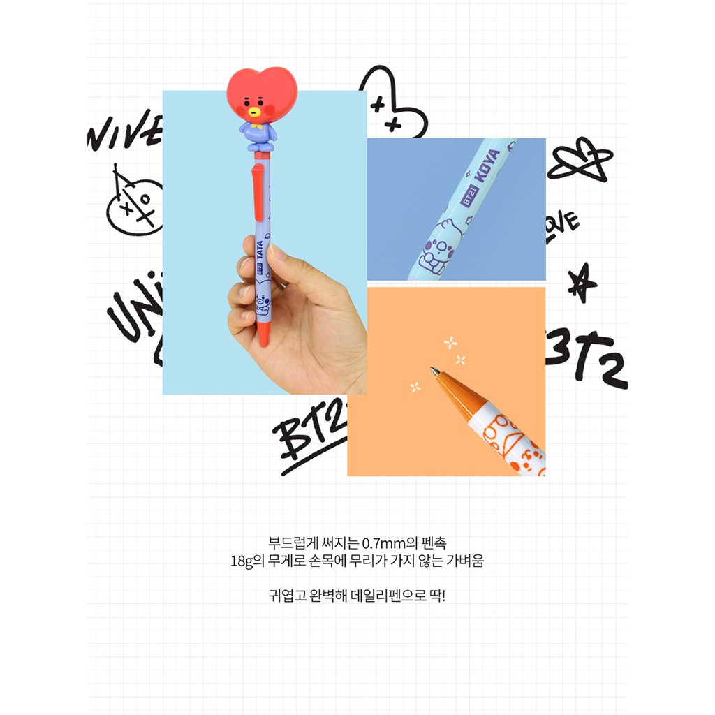BÚT BI MỰC ĐEN BT21 ACTION PEN CHÍNH HÃNG TỪ WISDOM Beens Company