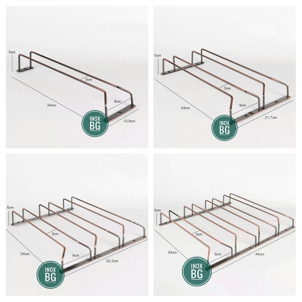 GIÁ TREO LY ÚP NGƯỢC BẮT TRẦN TỦ MÀU NÂU ĐỒNG 1-4 HÀNG