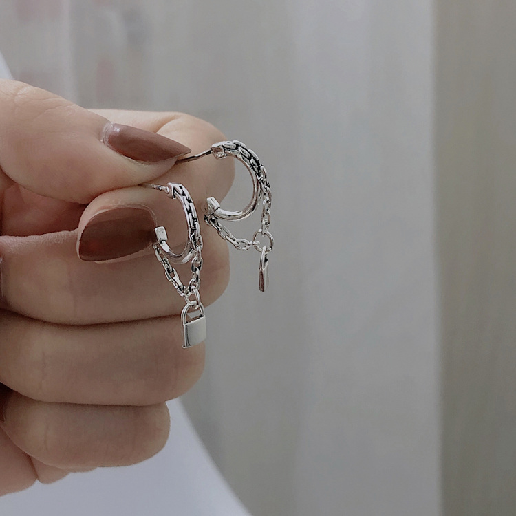 Khuyên Tai Hình Ổ Khóa Độc Đáo Cá Tính Phong Cách Hiphop