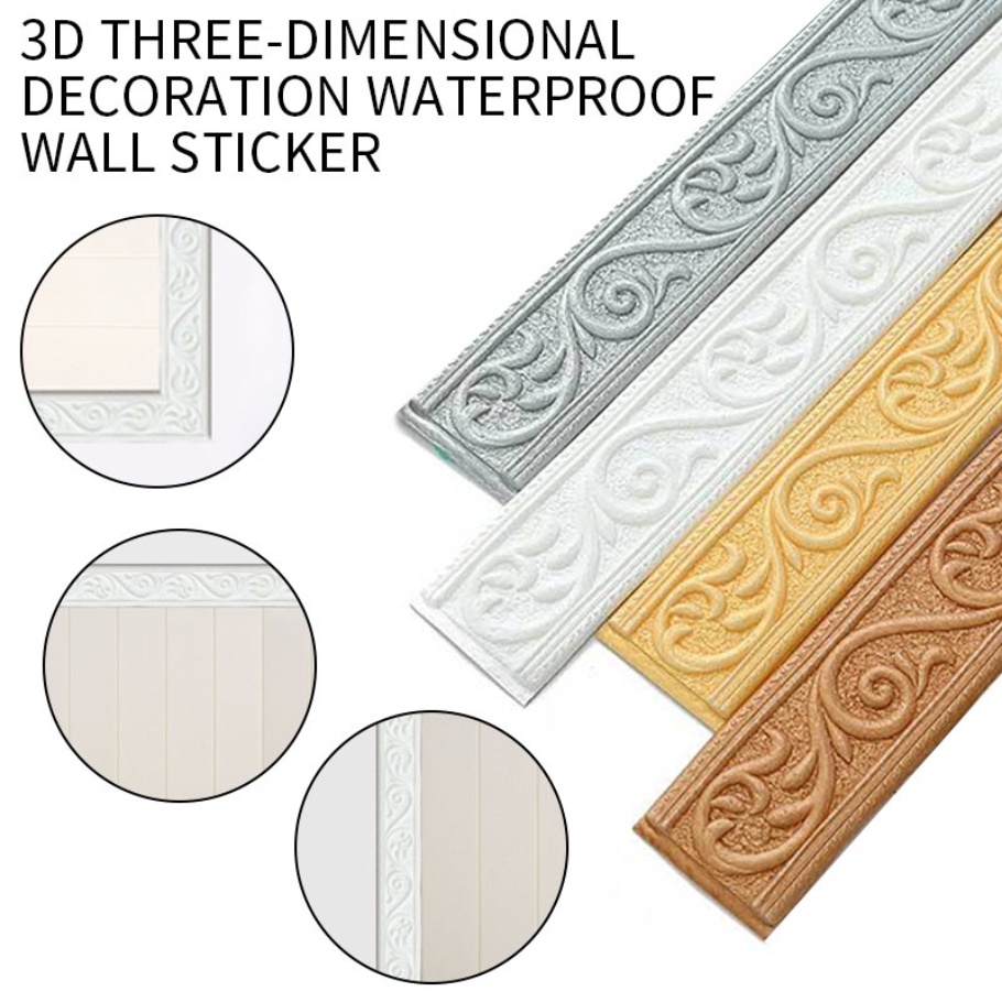 Miếng Dán Tường 3D Bằng Xốp 3D Tự Dính Chống Thấm Nước Trang Trí Góc Cạnh Tường